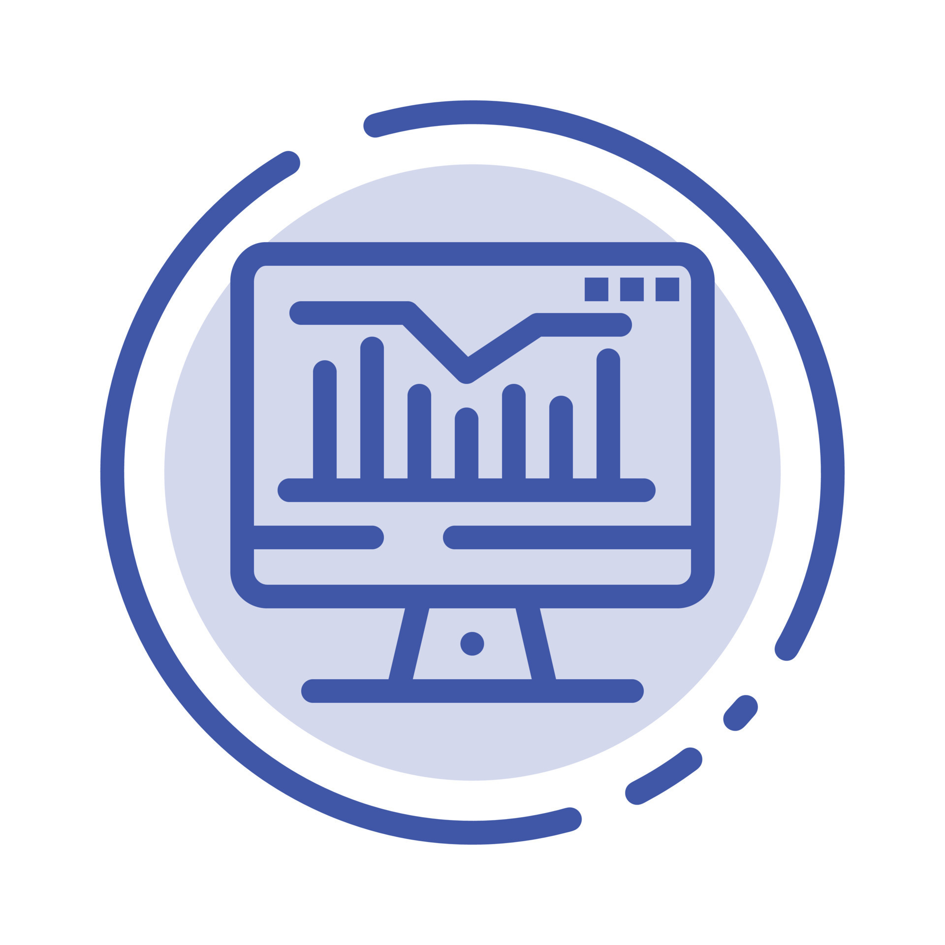 Computer Static Graph Monitor Blue Dotted Line Line Icon 13454673 ...