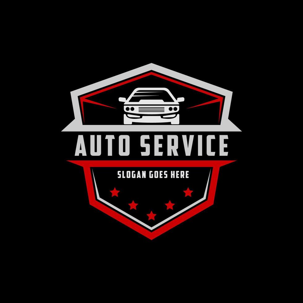 Automotive service logo shield, best for car shop,garage, spare parts logo premium vector