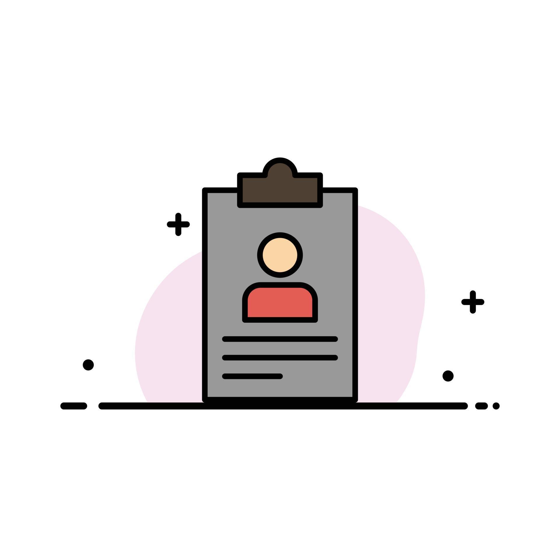 Resume Application Clipboard Curriculum Cv Business Flat Line Filled