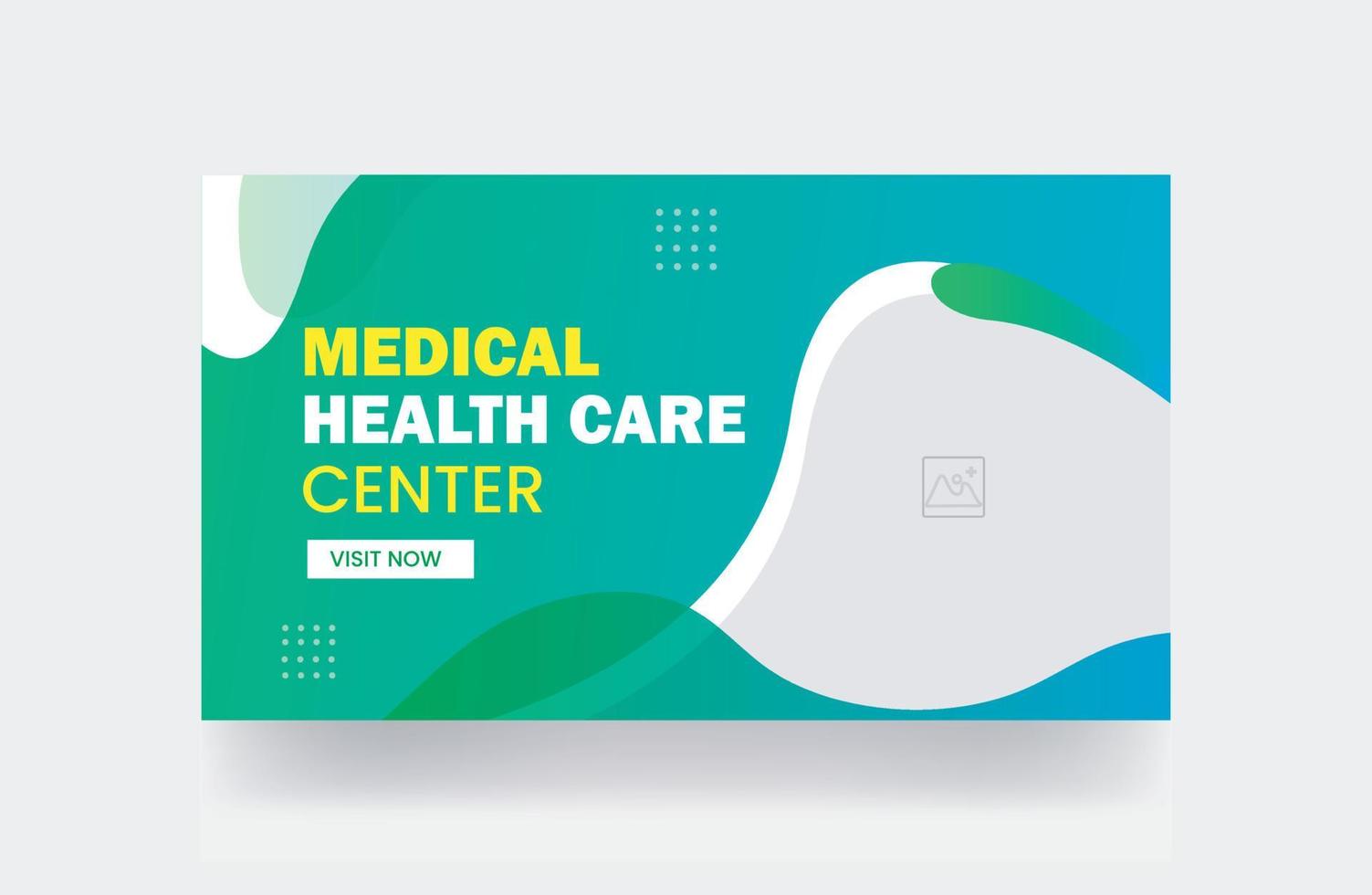 Medical healthcare thumbnail web banner video thumbnail promotion banner design template vector