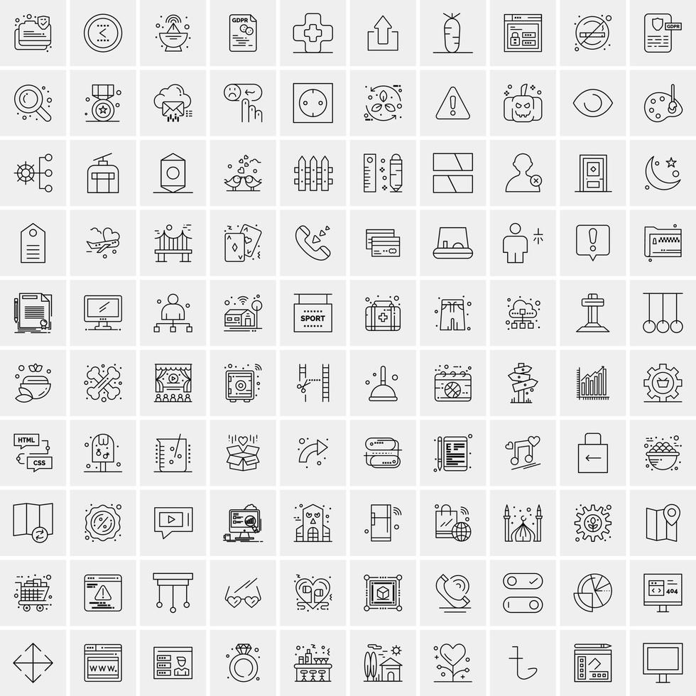 100 iconos de negocios para web y material impreso vector