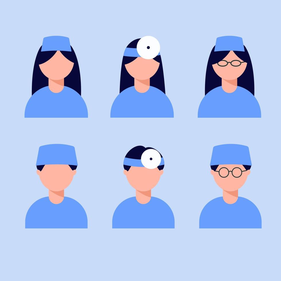 A nurse in uniform. Man, woman in flat style. Vector illustration