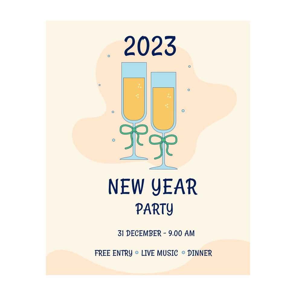 invitación de fiesta de fin de año con gafas. ilustración vectorial vector