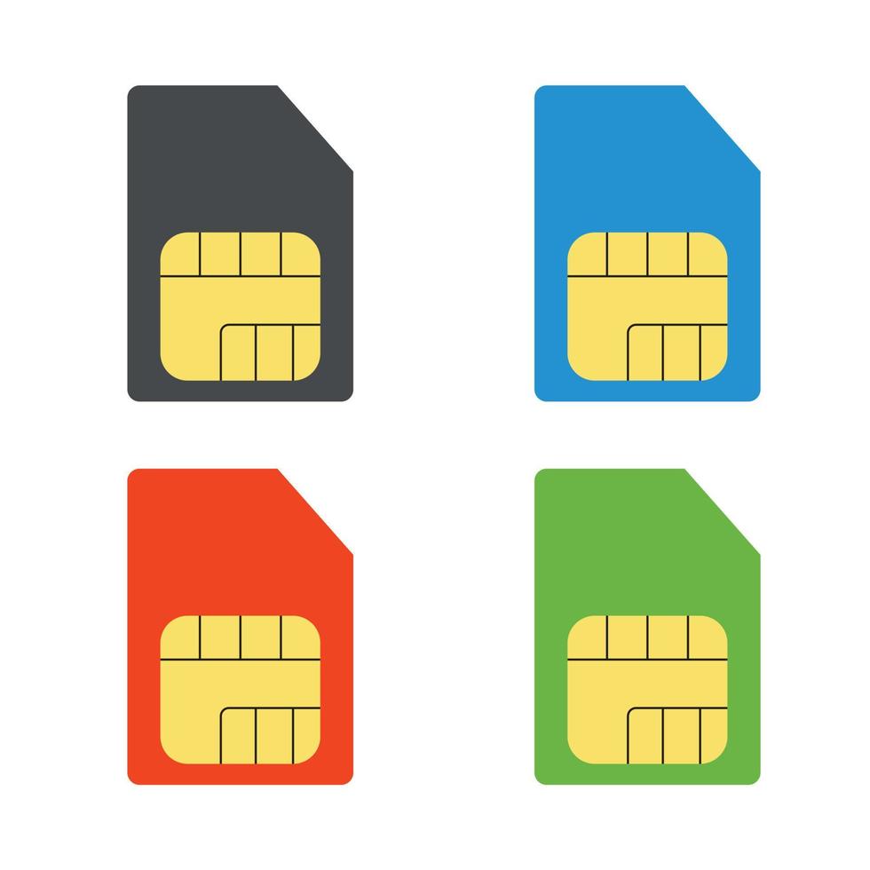 un conjunto de símbolos de tarjeta sim. tarjeta de teléfono móvil. ilustración vectorial vector