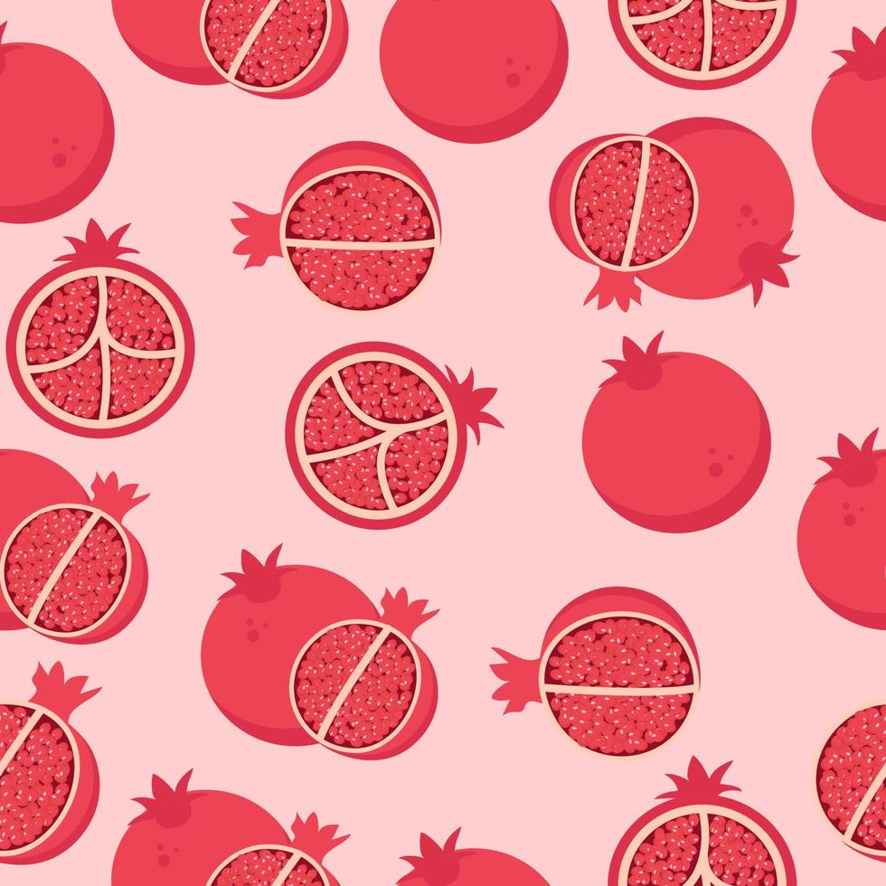 un conjunto de patrones de granada sin costuras. Fruta vector