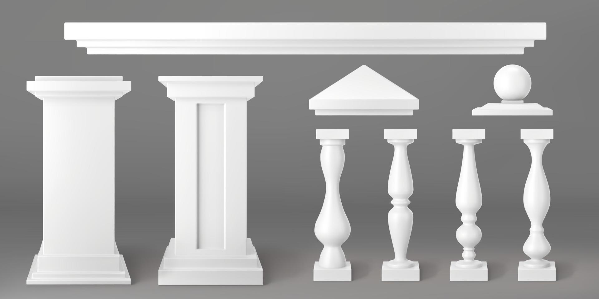 Architecture elements of balustrade vector