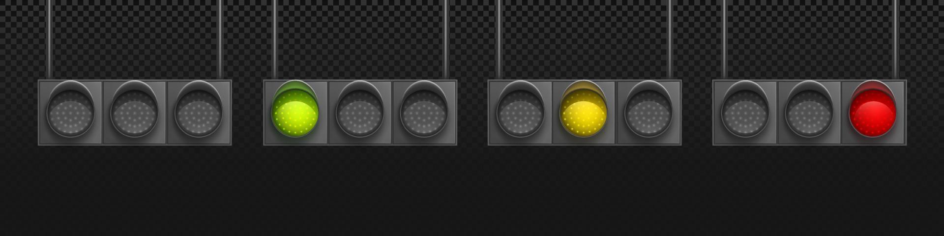 Horizontal traffic lights mockup vector