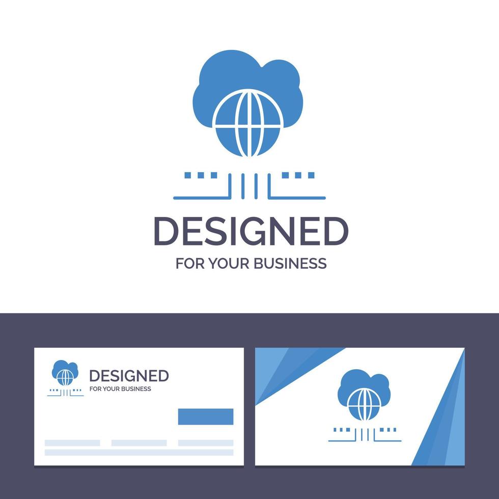 Creative Business Card and Logo template World Marketing Network Cloud Vector Illustration