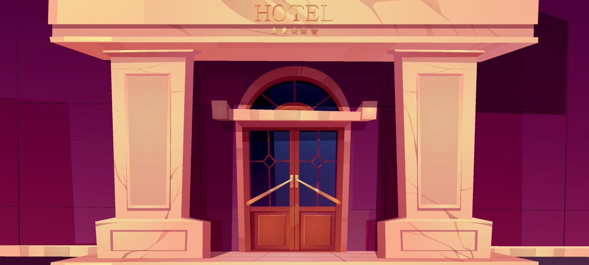 Luxury hotel building exterior vector
