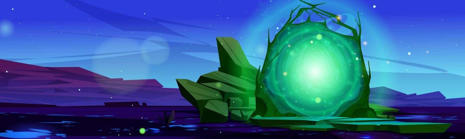 Magic portal, teleport to alien world vector