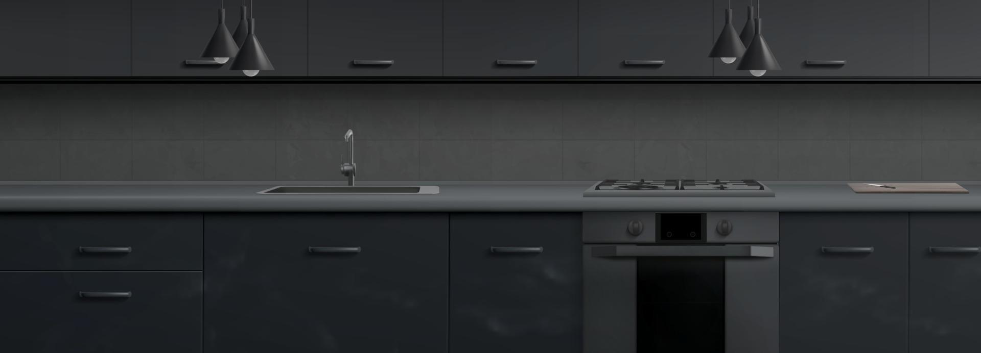cocina moderna con estufa de gas, fregadero por la noche 13455301 Vector en Vecteezy cocina moderna con estufa de gas, fregadero por la noche 13455301 Vector en Vecteezy