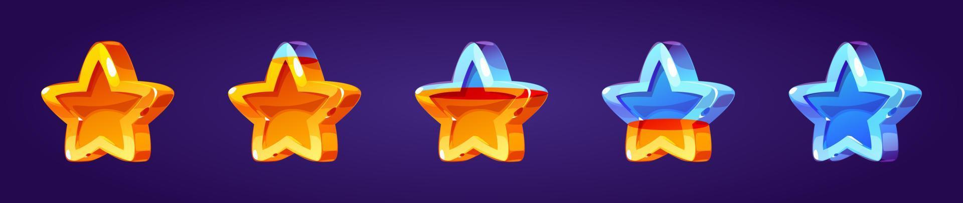 conjunto de estrellas, elementos de juego de fila llena a vacía vector