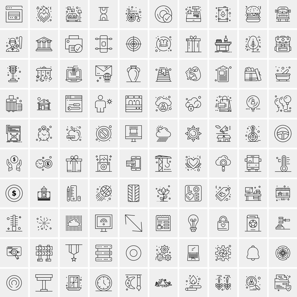 100 Business Icons for web and Print Material vector