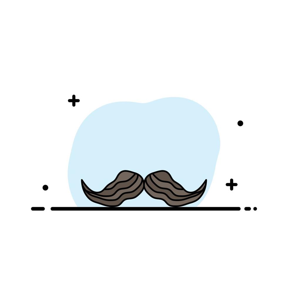 moustache Hipster movember male men Flat Color Icon Vector