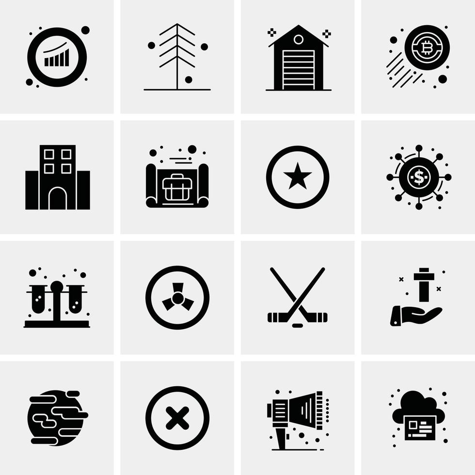 16 iconos de negocios universales vector ilustración de icono creativo para usar en proyectos relacionados con la web y dispositivos móviles