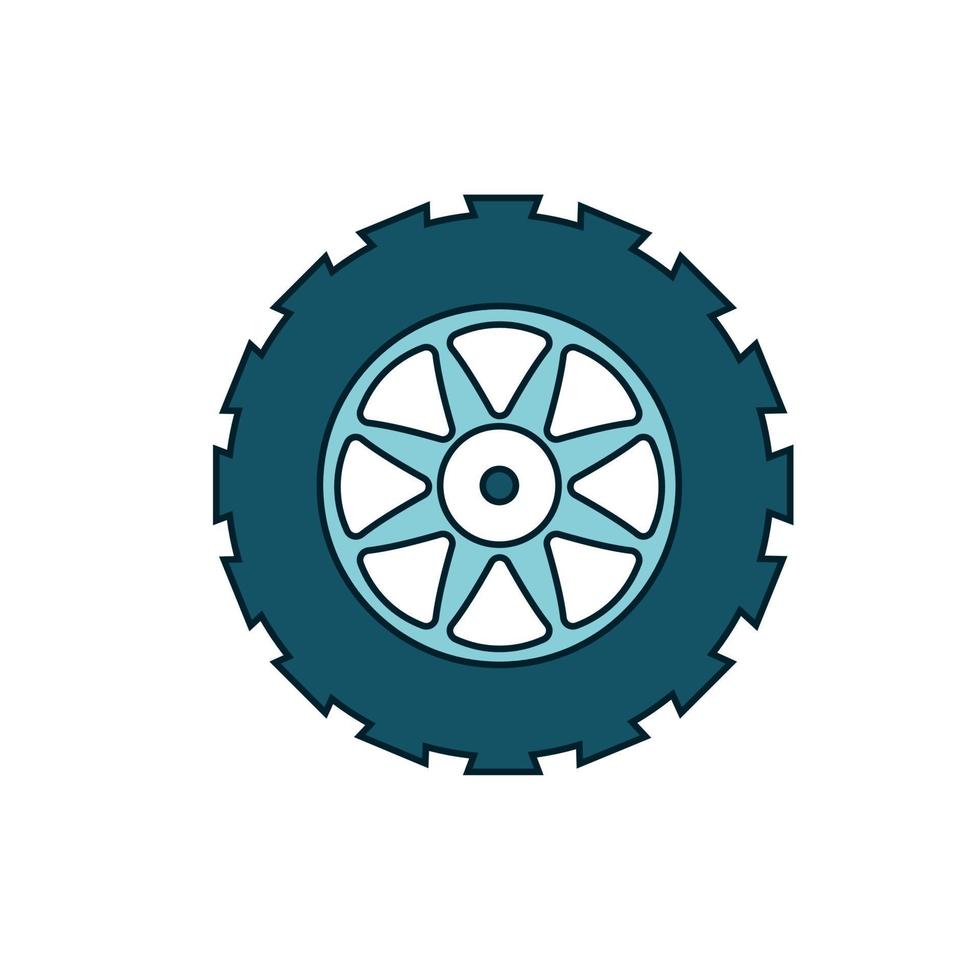 símbolo de una rueda de coche sobre un fondo blanco. ilustración vectorial vector