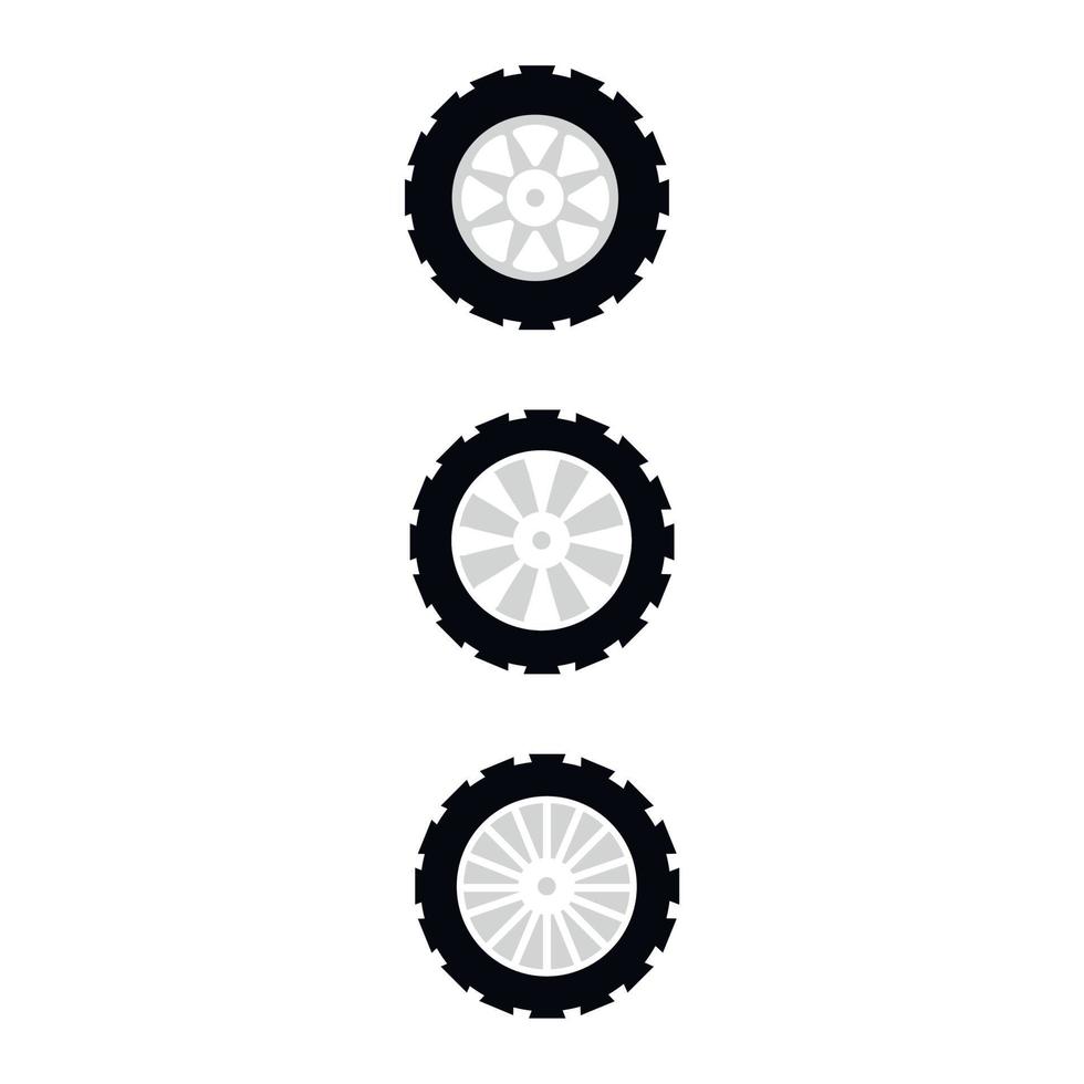 Set of car wheel badges. Vector illustration