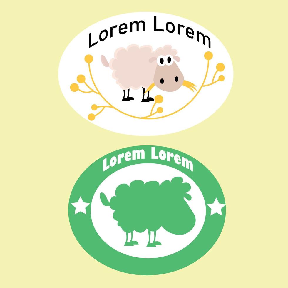 Sheep logo. Farm logo. A set of logos. Sheep. Ecological products. Farm. Grocery Store. Business card sheep. Banner. vector