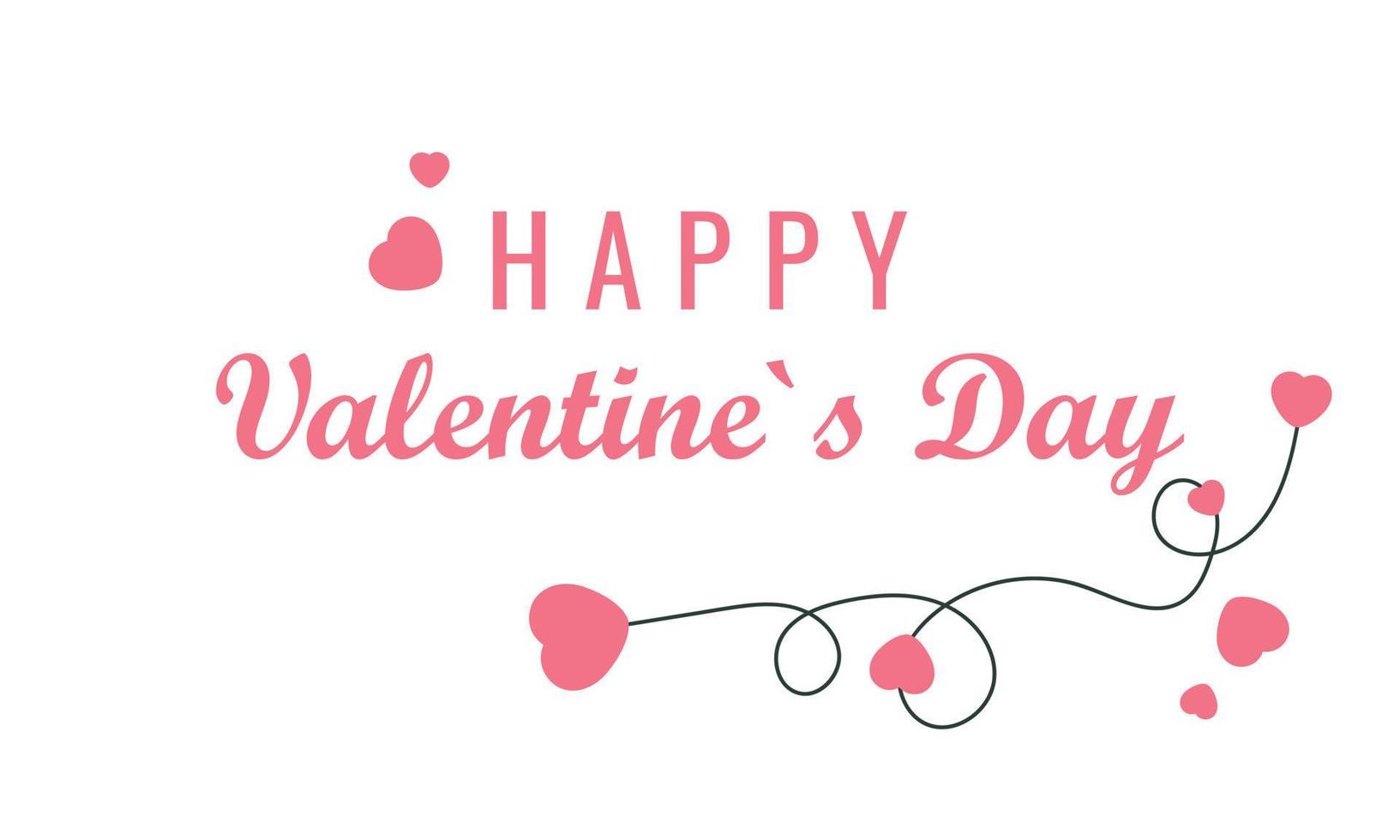 Lettering Happy Valentines Day banner. vector