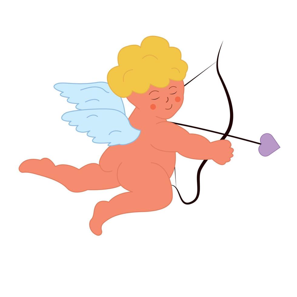 Cupid, the blond angel shoots vector