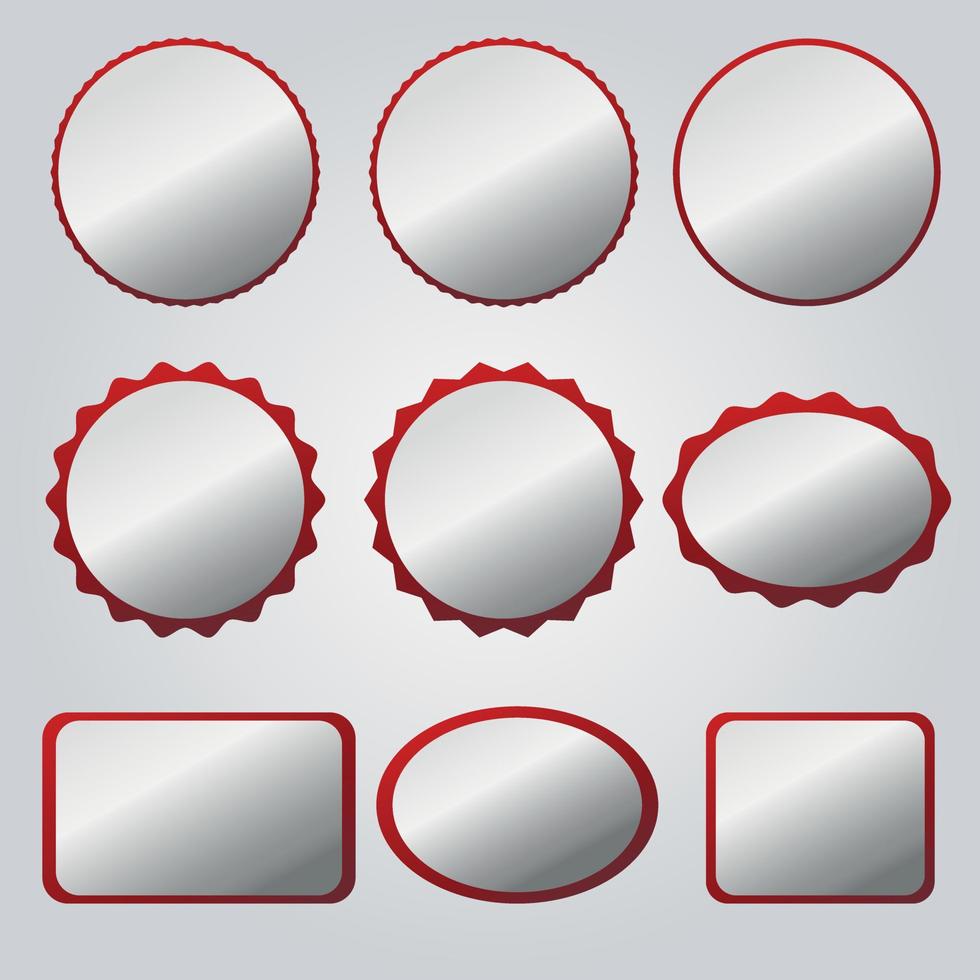 conjunto de pegatinas realistas en rojo, blanco. venta de pegatinas, descuentos. vector