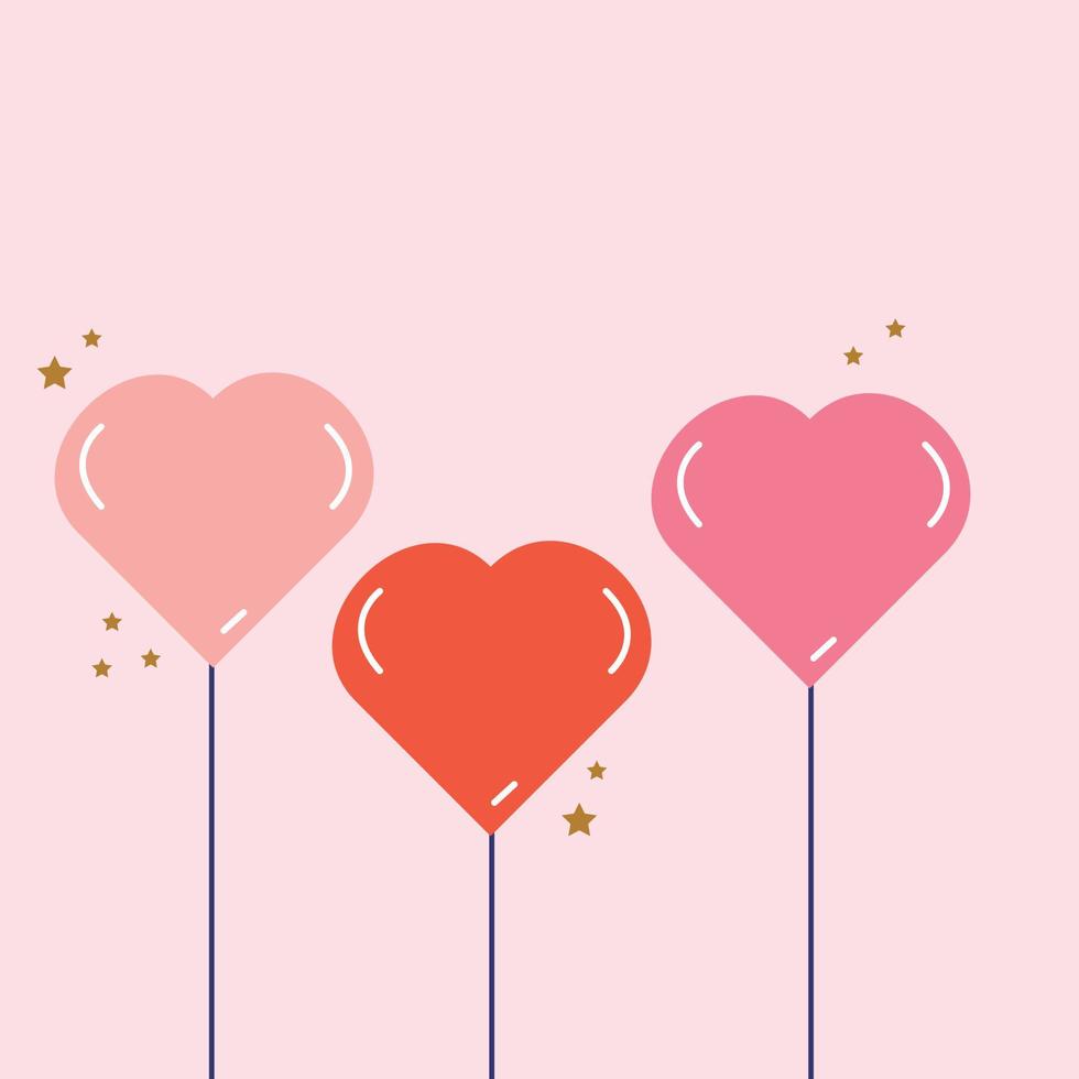 Hearts decoration, lollipop. Valentine's Day, love. vector