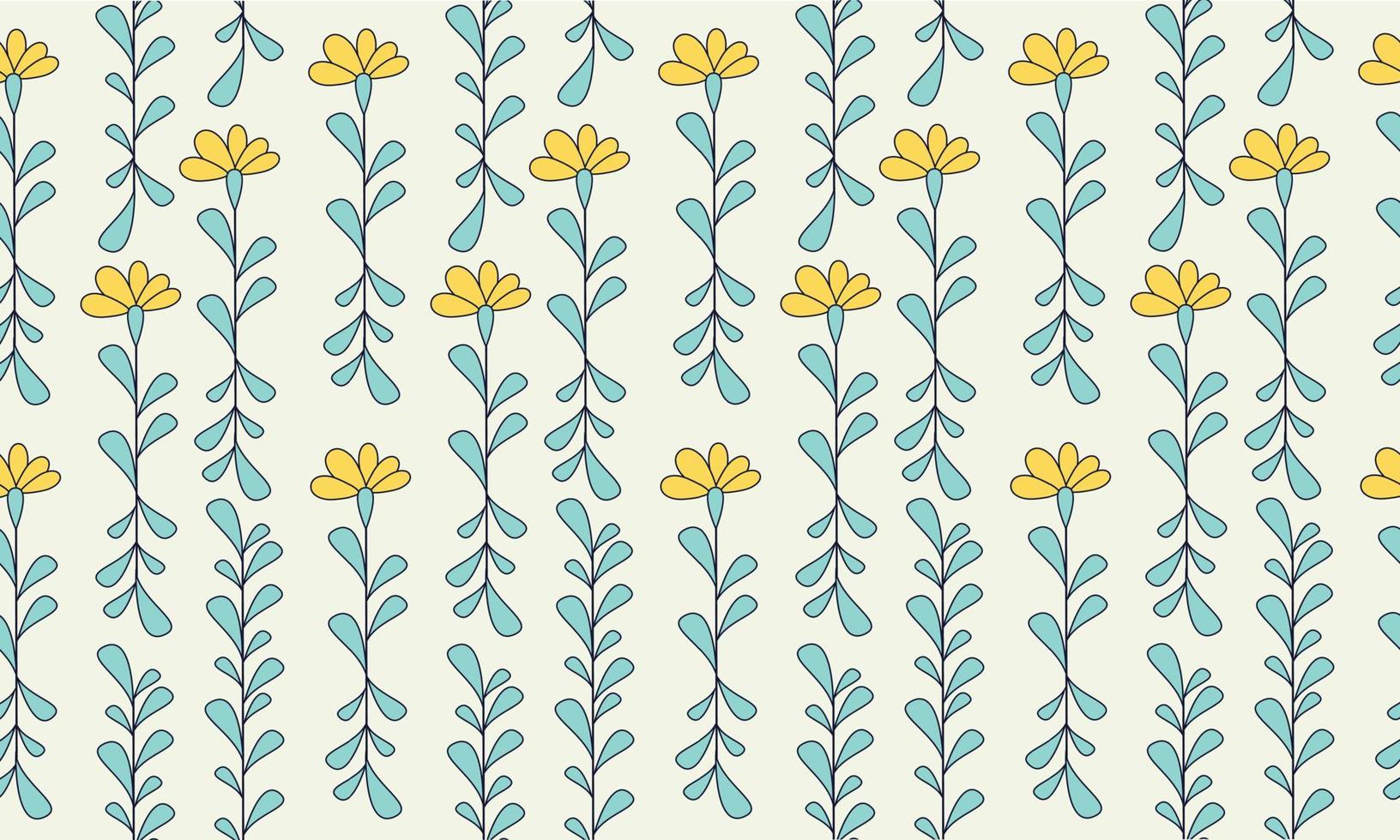 Seamless yellow leaf flowers pattern vector