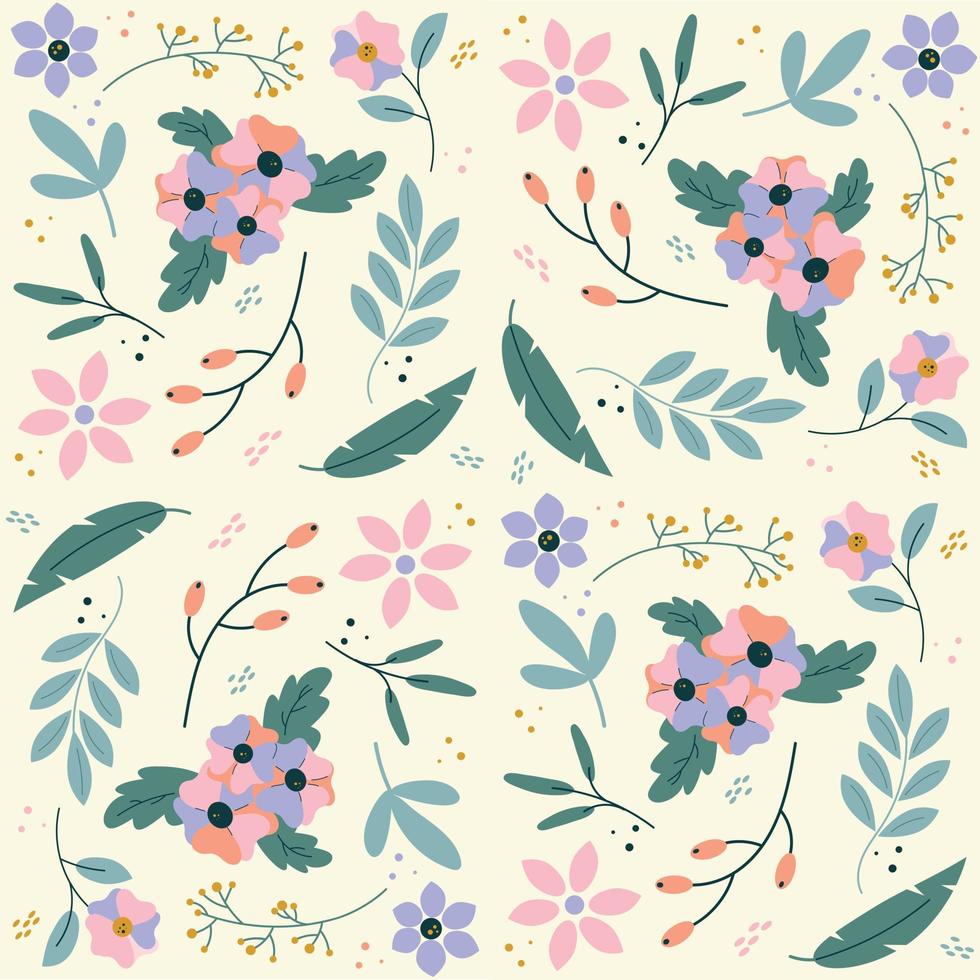 Floral pattern in light colours. Abstraction flowers. vector