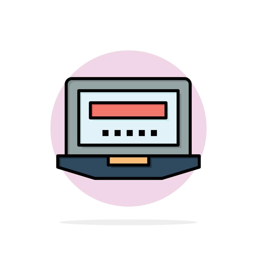 Laptop Computer Hardware Education Abstract Circle Background Flat color Icon vector
