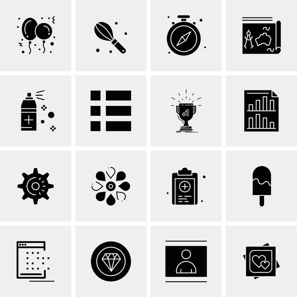 Our Services Time File Pen Focus Solid Glyph Icon Web card Template vector