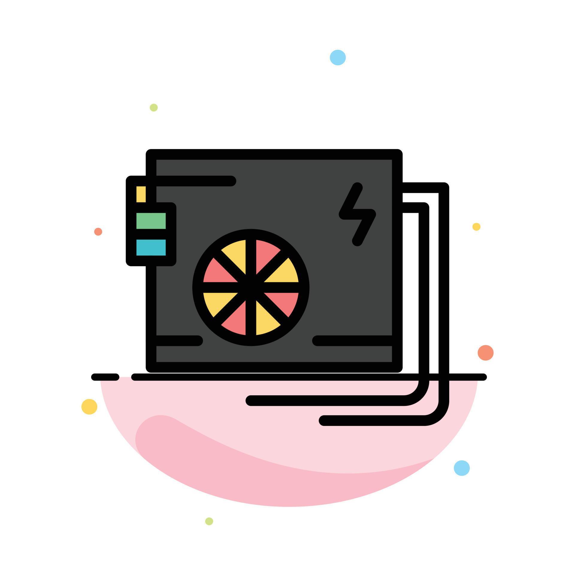 Ac Computer Part Power Supply Abstract Flat Color Icon Template