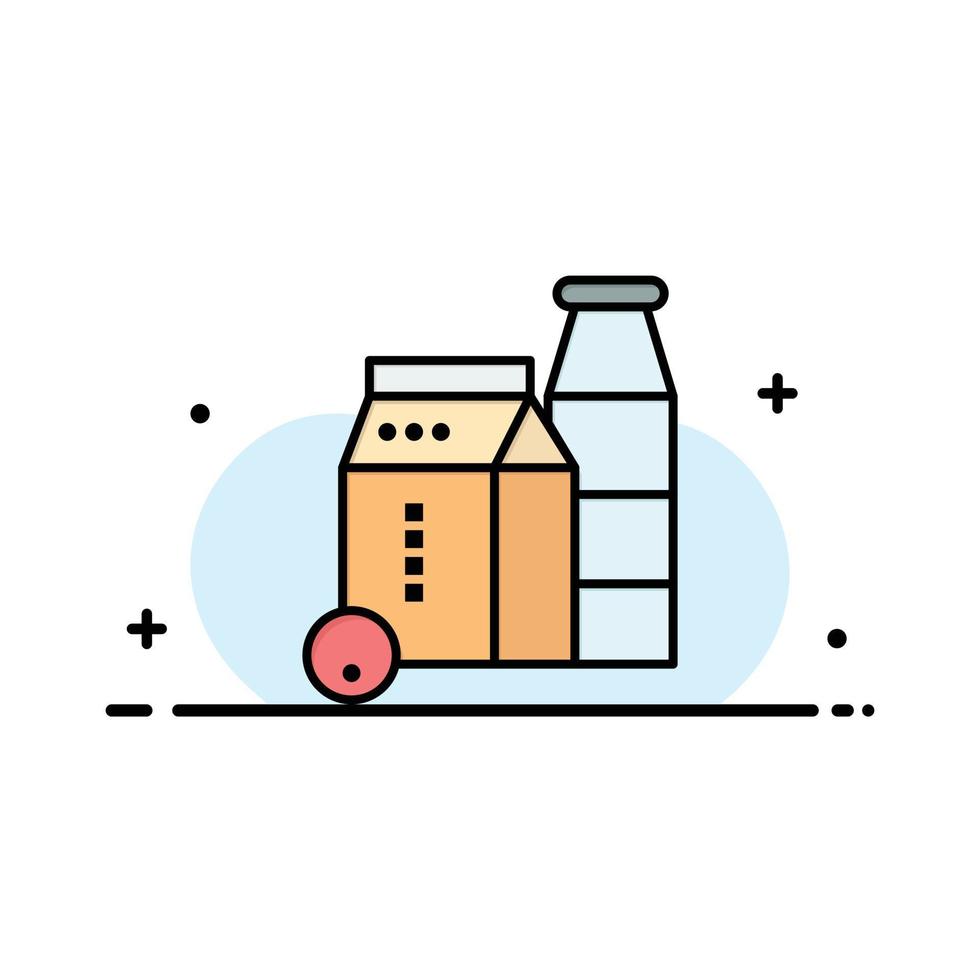 Milk Box Bottle Shopping Business Logo Template Flat Color vector