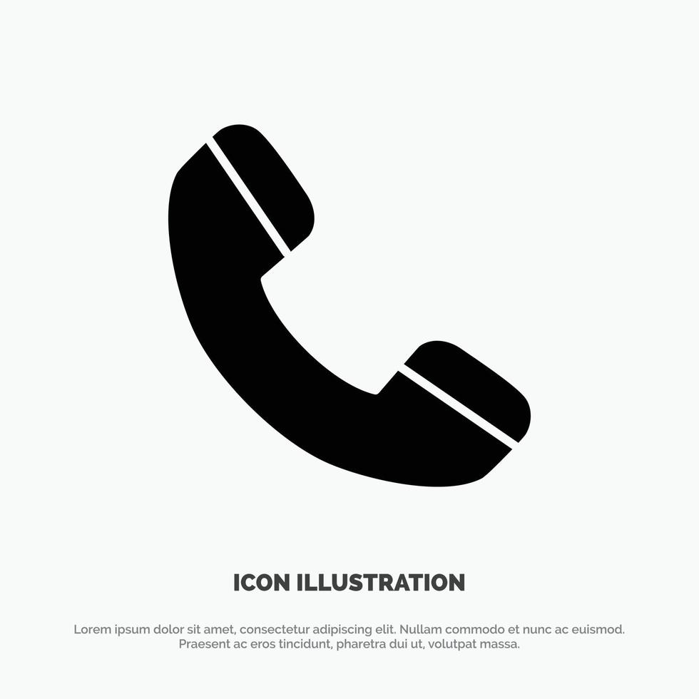Call Phone Telephone solid Glyph Icon vector