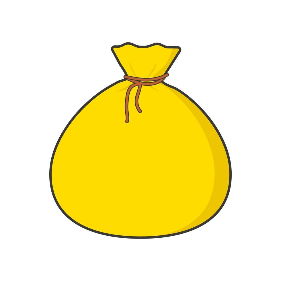 bolsa amarilla de dinero. imagen vectorial, aislada en fondo blanco vector