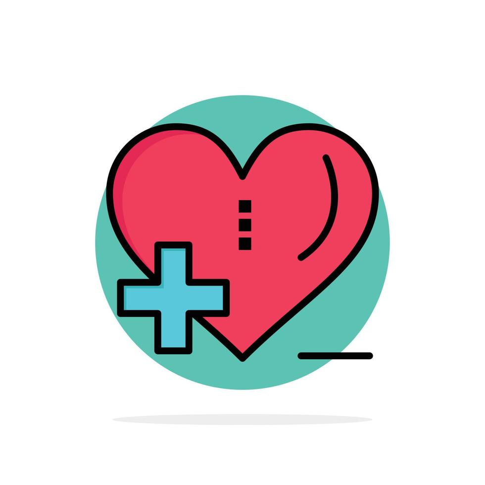 Love HealthCare Hospital Heart Care Abstract Circle Background Flat color Icon vector