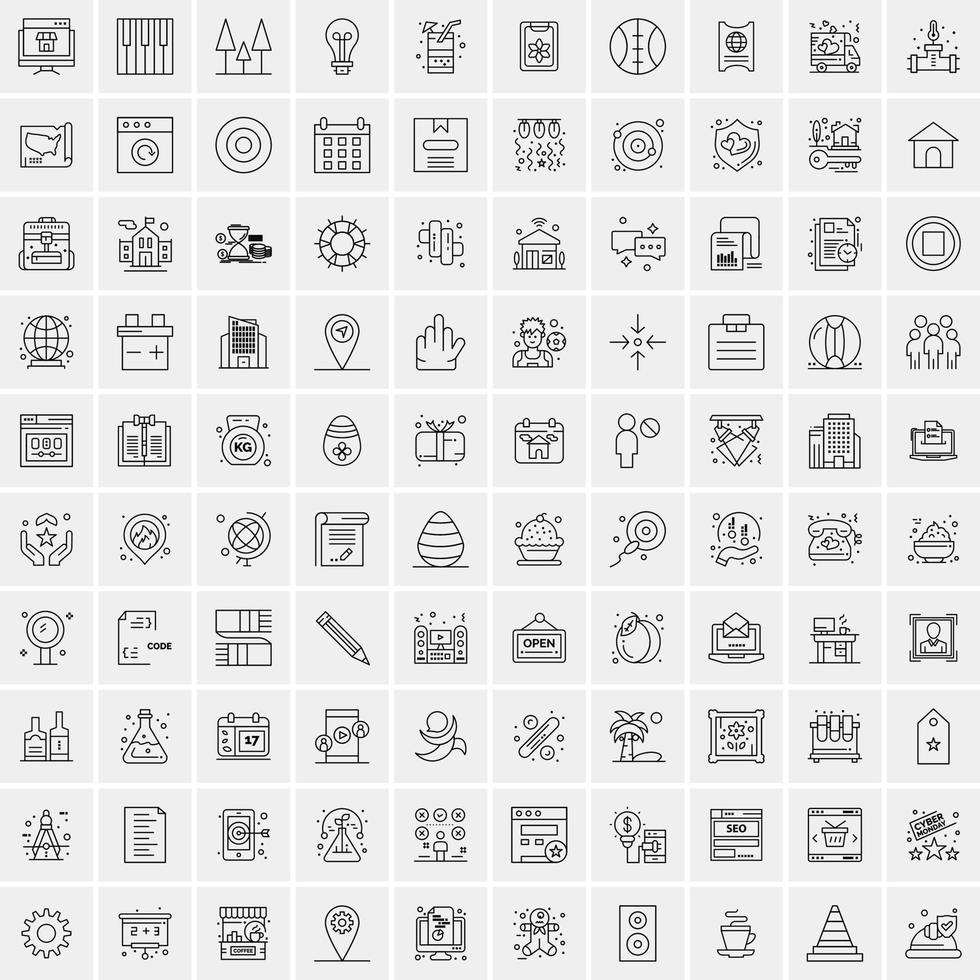 100 iconos de negocios para web y material impreso vector