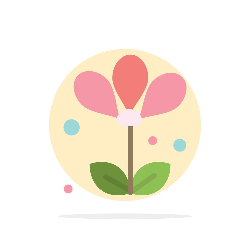 Flower Floral Nature Spring Abstract Circle Background Flat color Icon vector