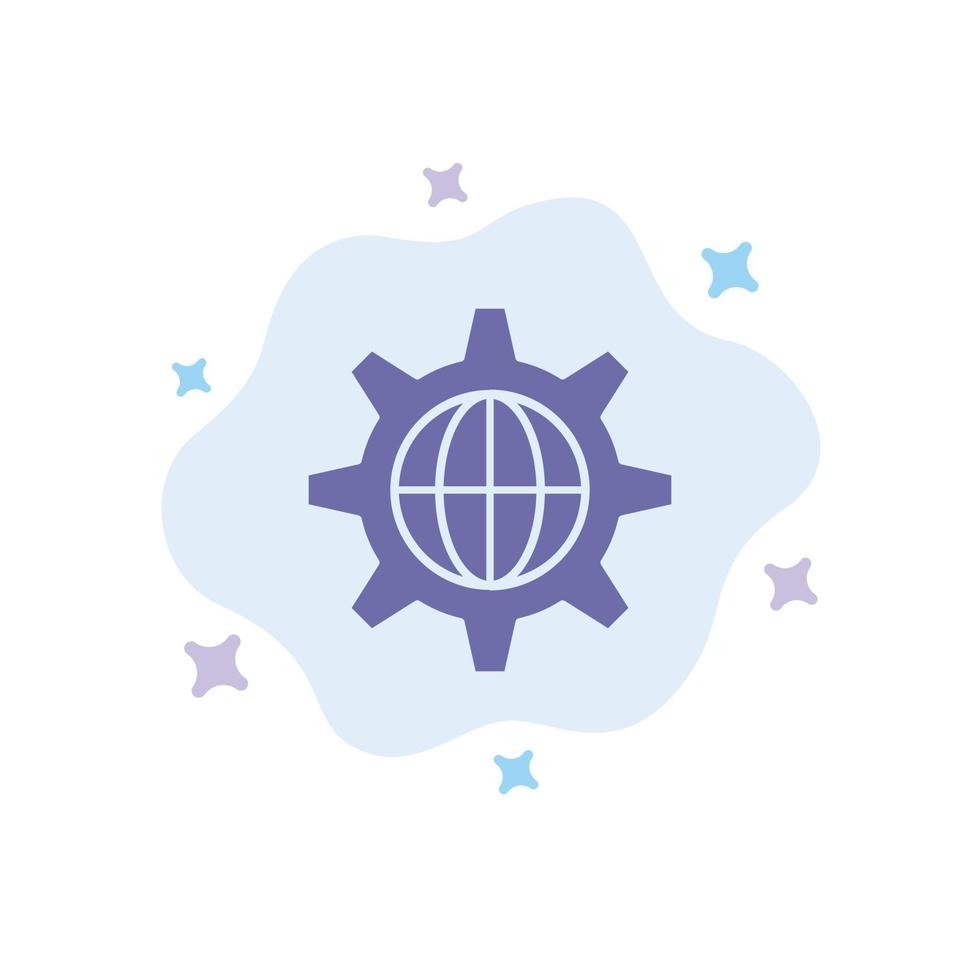 Security World Globe Internet Blue Icon on Abstract Cloud Background vector