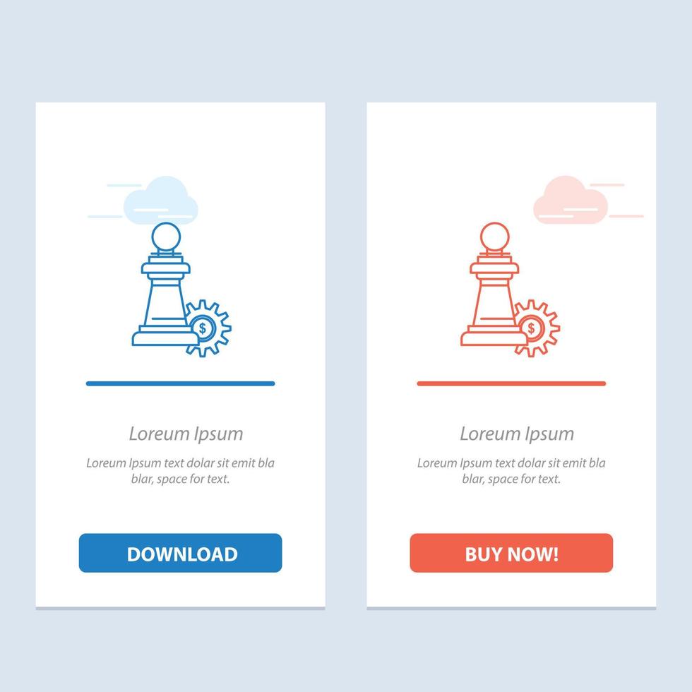 Chess Business Strategy Success  Blue and Red Download and Buy Now web Widget Card Template vector