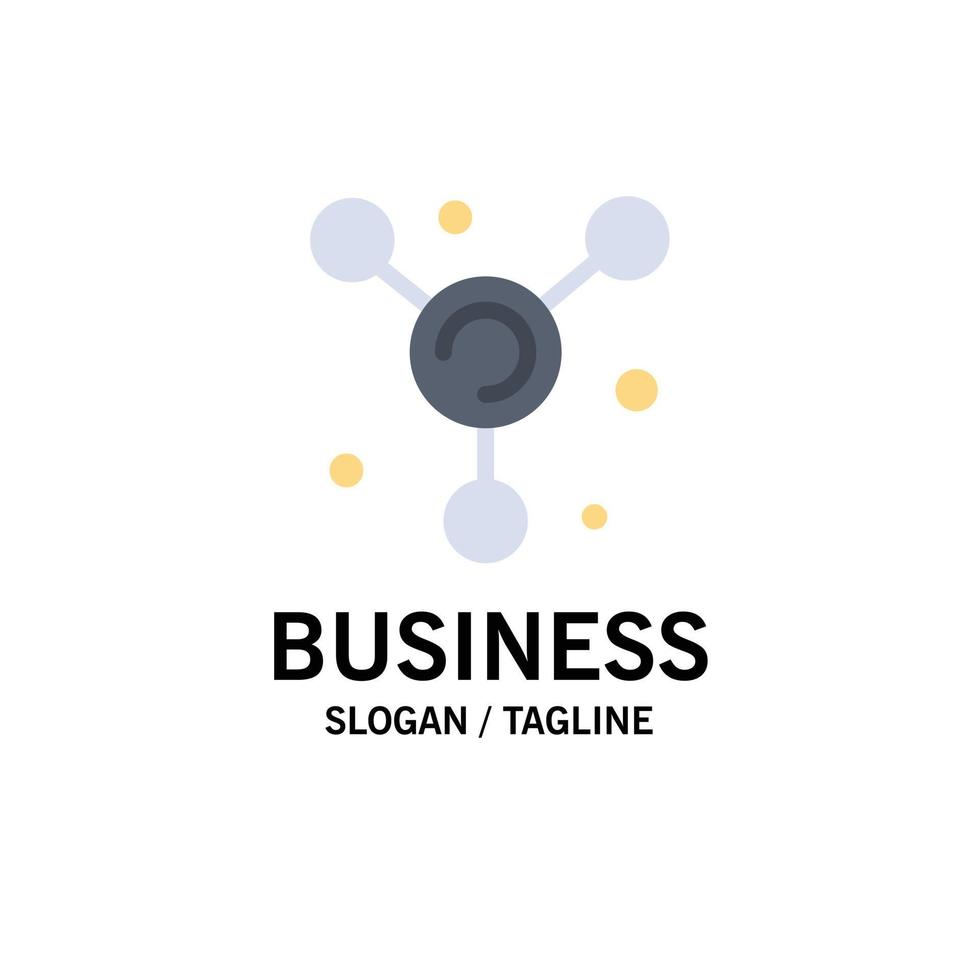 Atom Molecule Science Business Logo Template Flat Color vector