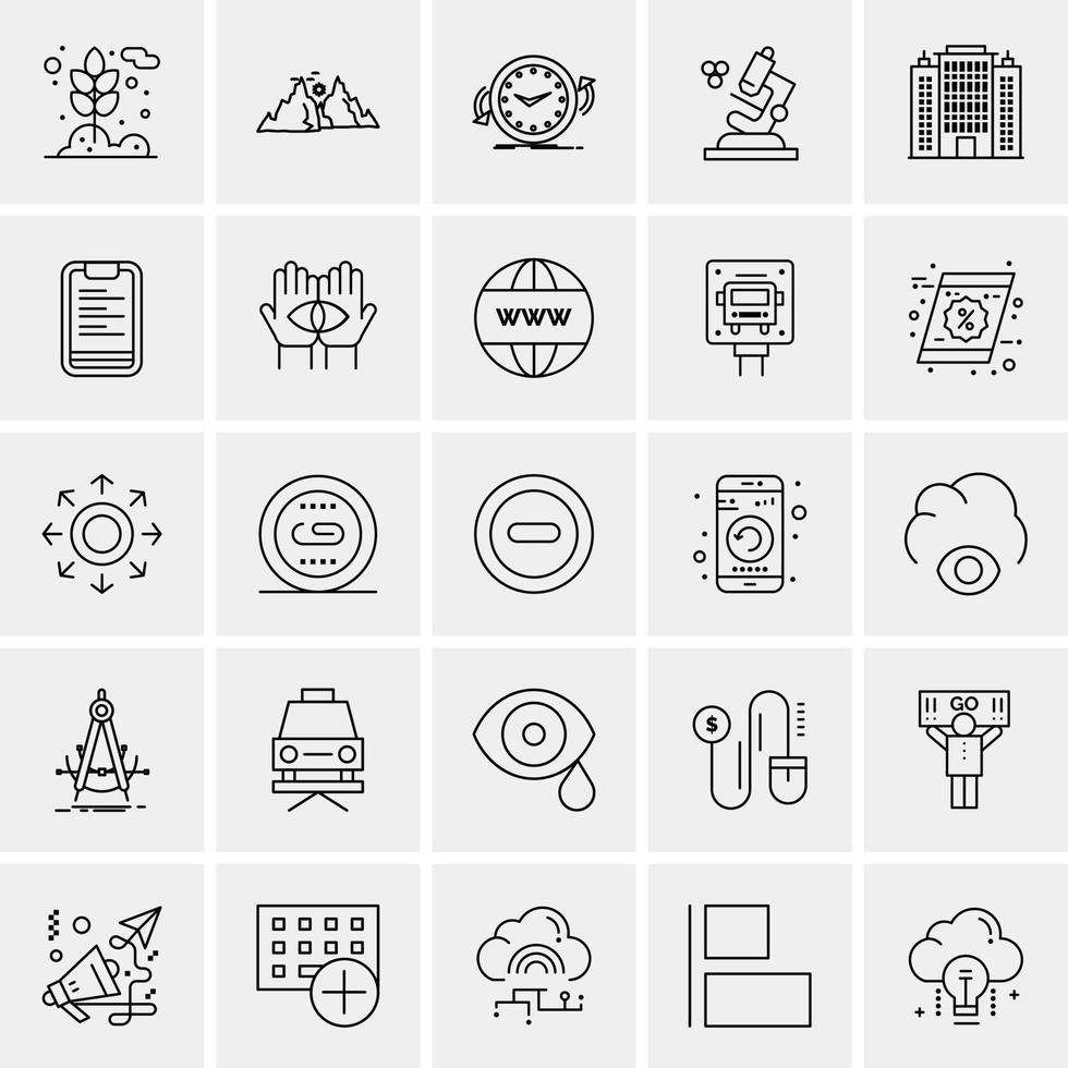 World Globe Big Think  Business Flat Line Filled Icon Vector Banner Template