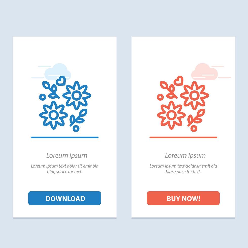 Flower Gift Love Wedding  Blue and Red Download and Buy Now web Widget Card Template vector