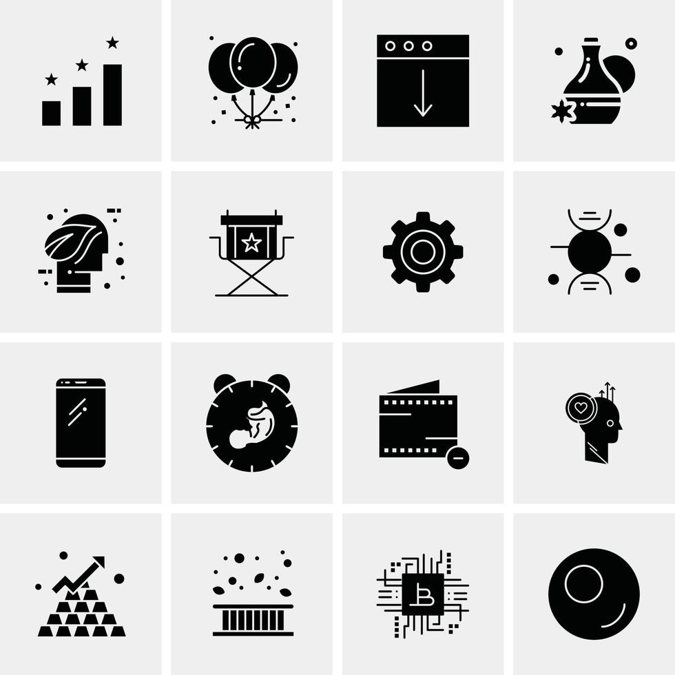 Set of 100 Business Solid Glyph icons vector