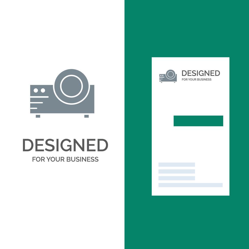 Projector Film Movie Multi Media Grey Logo Design and Business Card Template vector