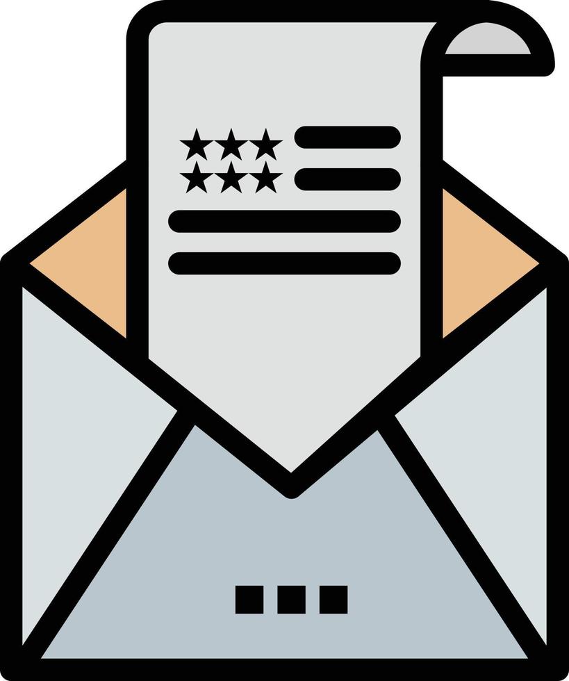 Email Envelope Greeting Invitation Mail  Flat Color Icon Vector icon banner Template