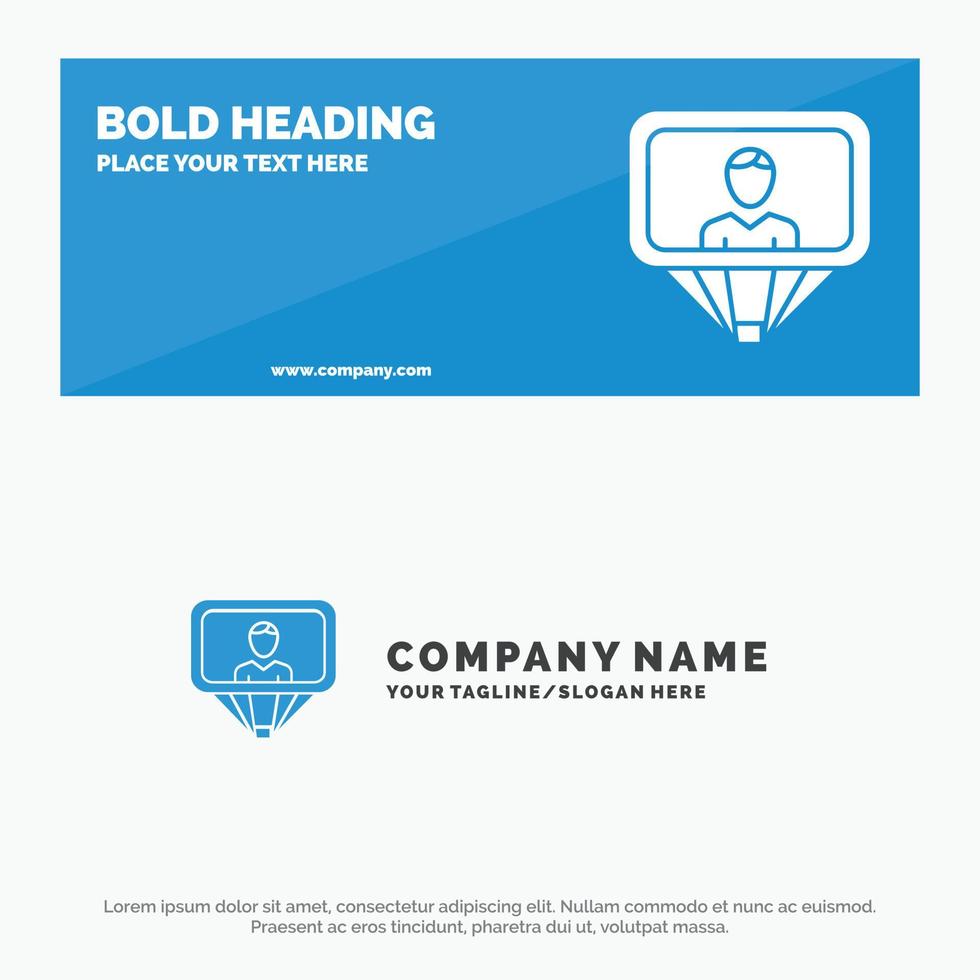 User Profile Id Login SOlid Icon Website Banner and Business Logo Template vector