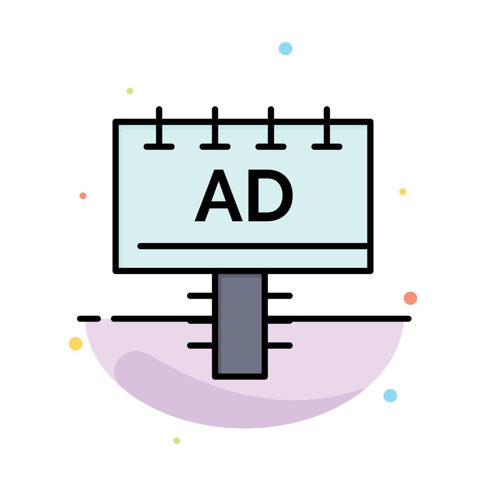 plantilla de icono de color plano abstracto de letrero de publicidad de tablero de anuncios vector