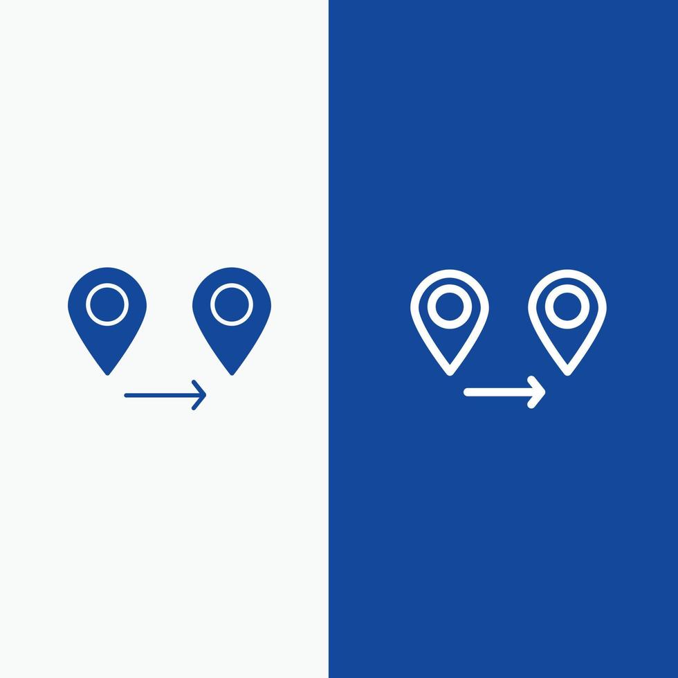 Gps Location Map Line and Glyph Solid icon Blue banner Line and Glyph Solid icon Blue banner vector