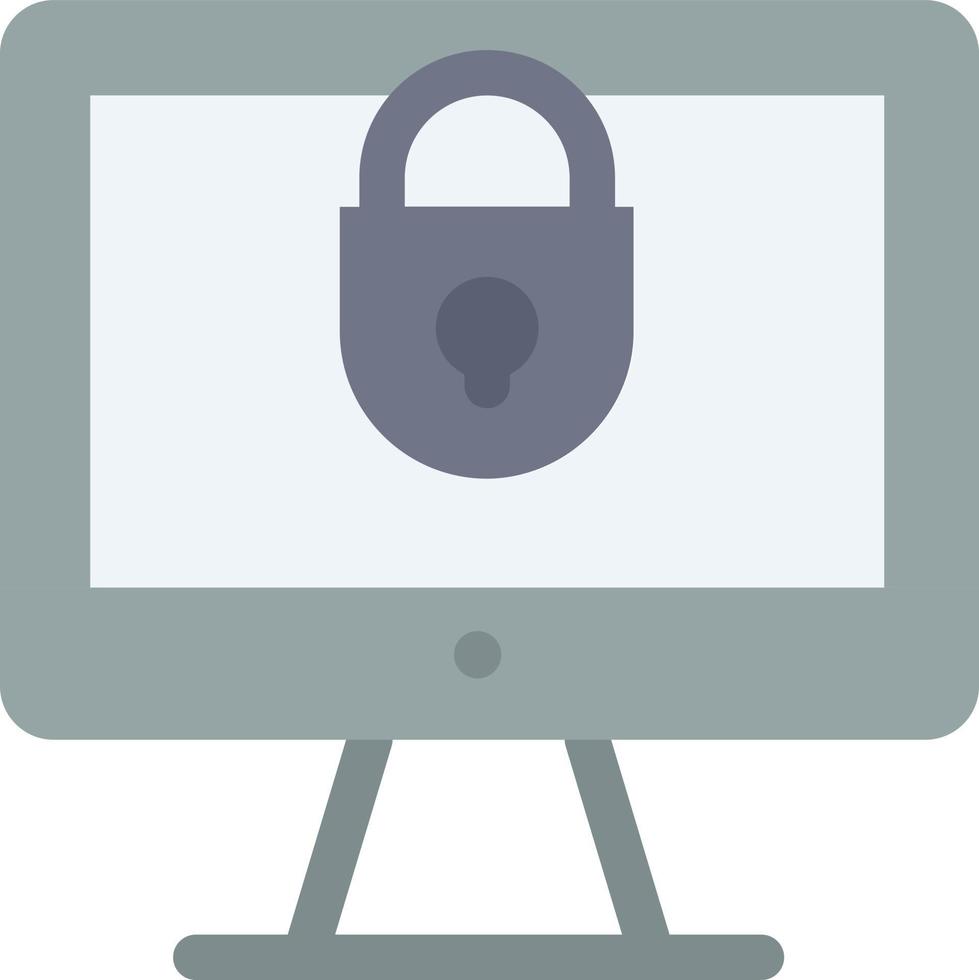 Computer Internet Lock Security  Flat Color Icon Vector icon banner Template