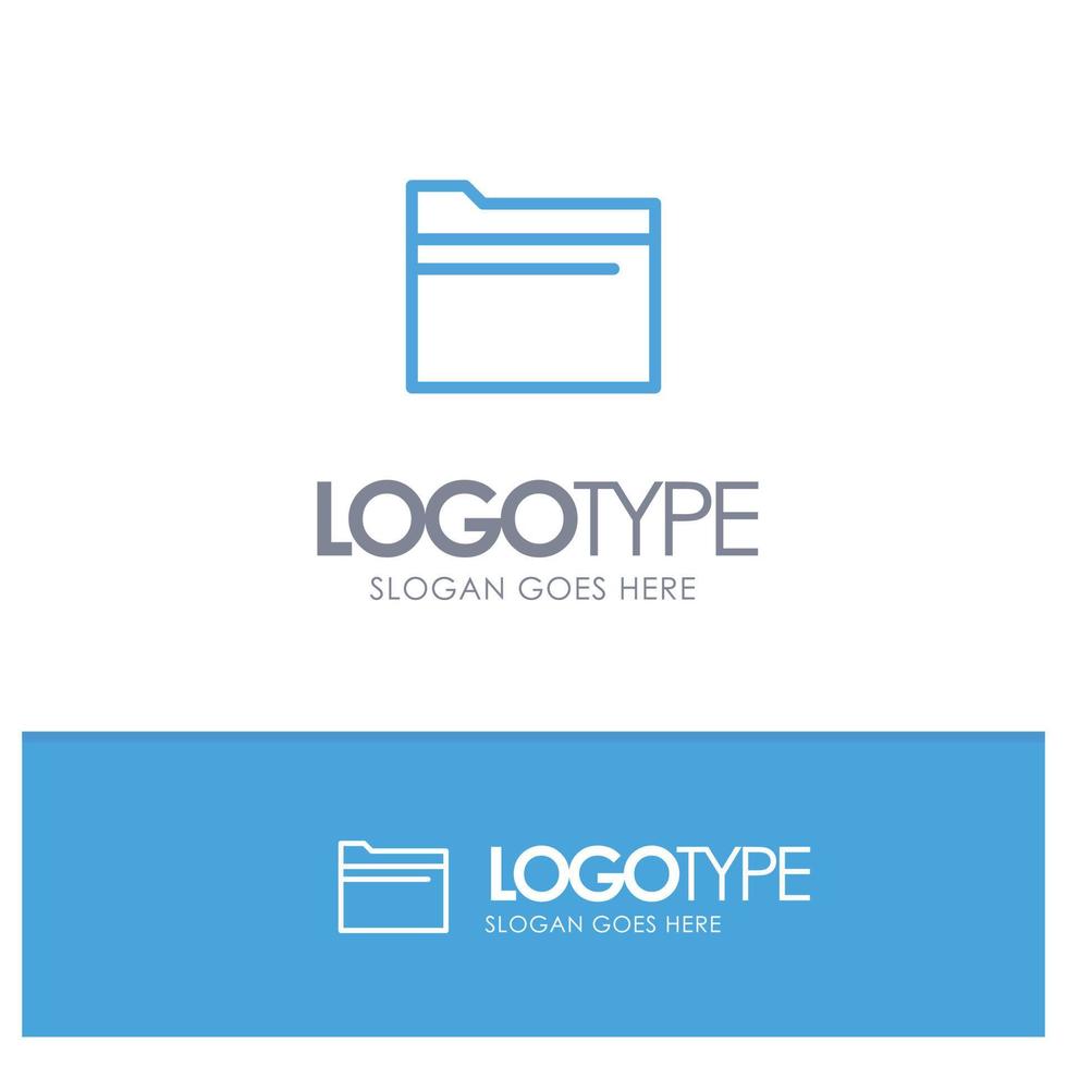 Folder File Data Storage Blue Outline Logo Place for Tagline vector